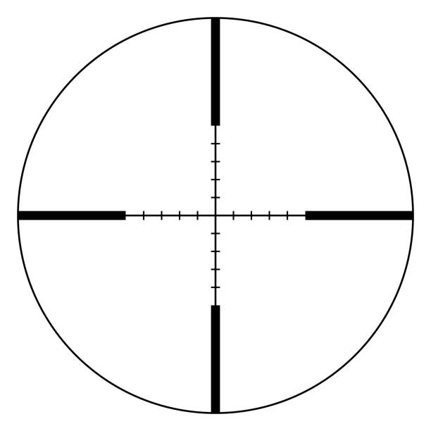 prosta ikona celu lub zakresu - crosshair gun rifle sight aiming stock illustrations