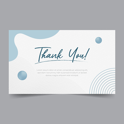 Thank You Card design with abstract line and shape on isolated background