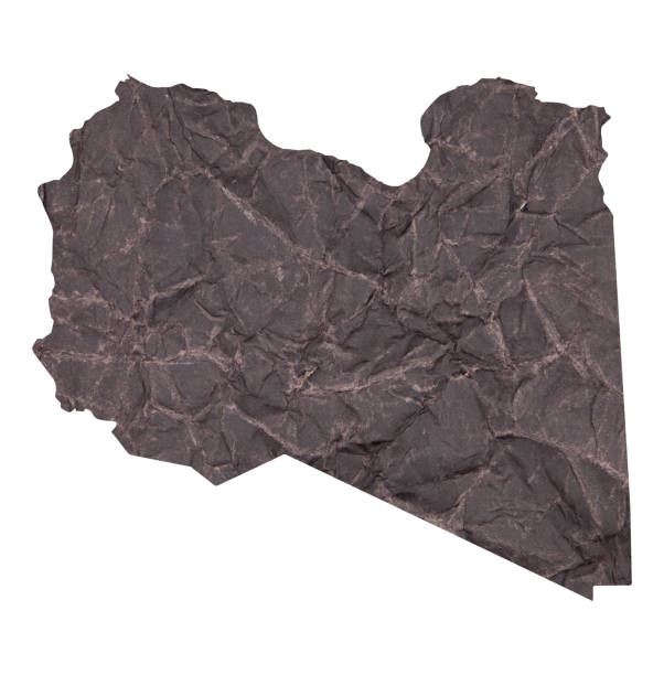 istock map of Libya on old dark crumpled grunge paper 1496308036