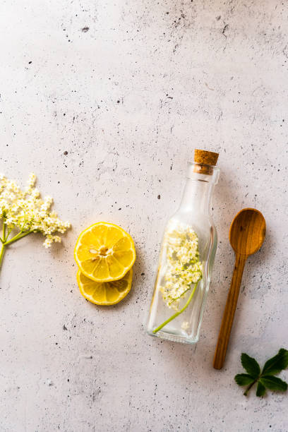 istock Ingredients for homemade elderflower syrup 1496308217