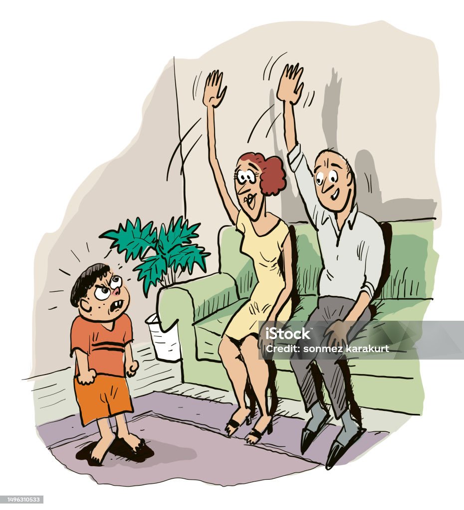Parent Rights Cartoon Parent Teaches Child Democracy Stock Illustration - Download Image Now ...