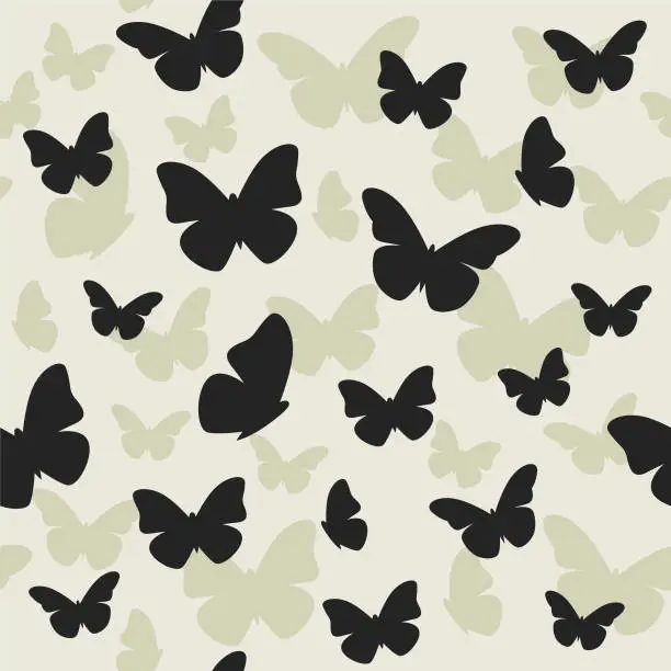 Vector illustration of Butterfly seamless pattern