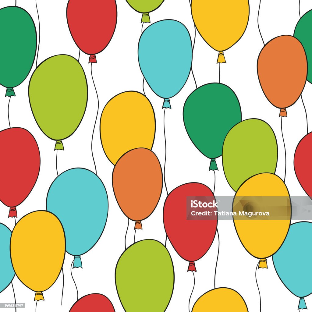 Colorful Balloon Pattern Baloon Pattern Stock Illustration - Download Image Now - Abstract ...