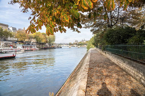 Embankment of the river Seine in Paris, France