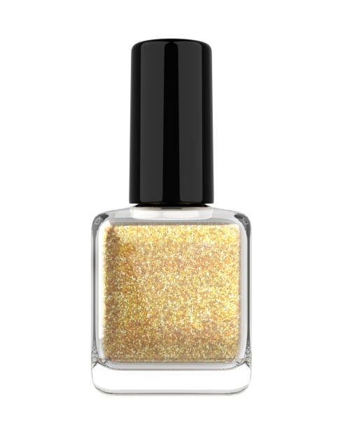 Blank Glitter pink nail polish Bottle.