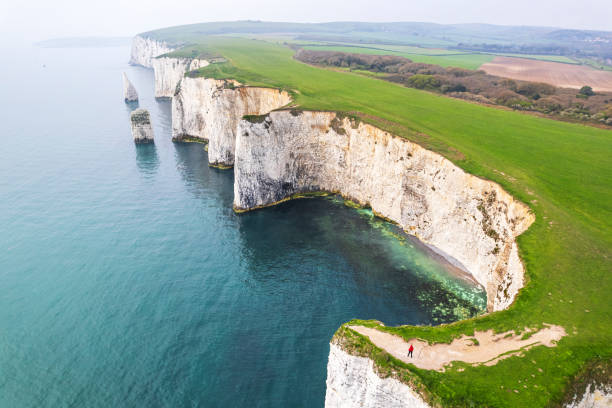 istock Old Harry Rocks, aerial view, Jurassic Coast, England 1496337190
