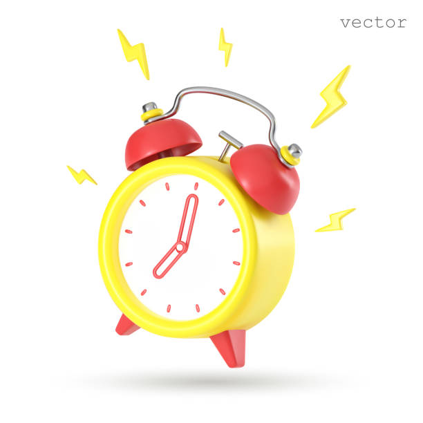 istock Vector 3D Ringing alarm with lightning. 7 o clock. Wake up, Good morning concept. Marketing time concept. Alarming ring. Realistic 3D vector illustration on white background. 1496346782