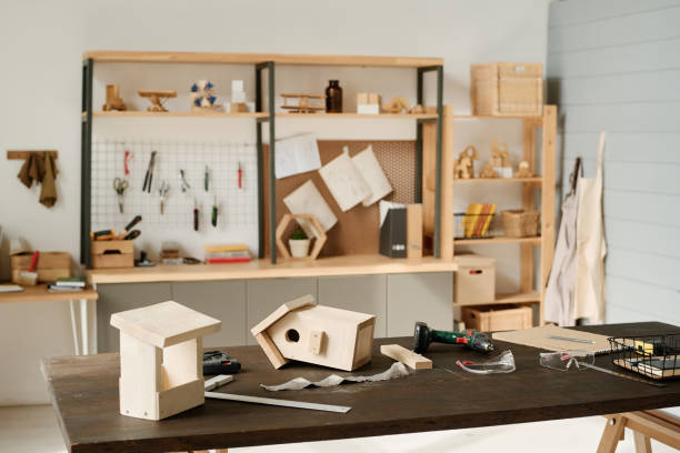 istock Workshop to build birdhouse from wood 1496348854