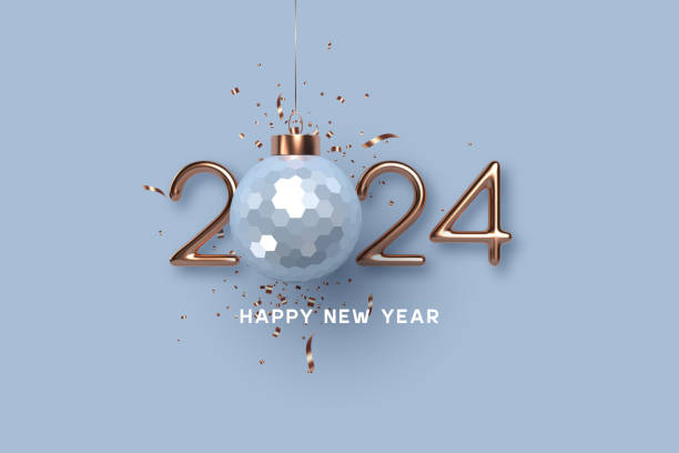ilustrações de stock, clip art, desenhos animados e ícones de 2024 new year greeting cards, flyers, posters. - new year