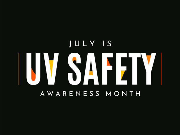 UV Safety Awareness Month card, July. Vector UV Safety Awareness Month card, July. Vector illustration. EPS10 uv light stock illustrations