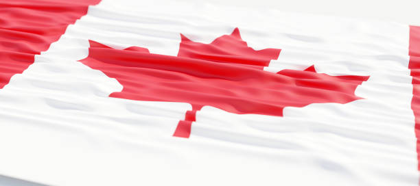 istock Canada flag wave background, Canadian National Holiday 1496358544