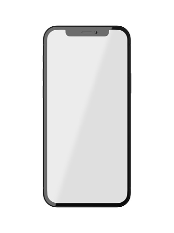 Blank mobile screen for any digital display. 3d illustration.