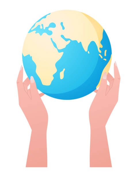 istock Two human hands holding a globe. The concept of saving the planet Earth and nature conservation. Vector isolated flat illustration. 1496362387
