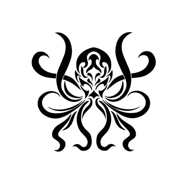 Vector illustration of tribal art octopus