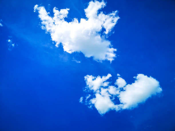 clouds and blue sunny sky,  white clouds over blue sky, Aerial view,  nature blue sky white cleat weather.