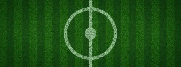 Vector illustration of Top view of realistic soccer pitch center