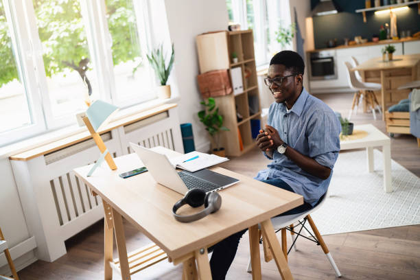 istock African-American man having an online job interview 1496368561