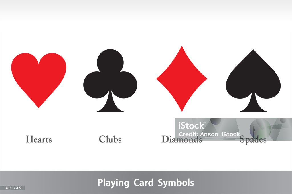 Club Simbles Playing Card Symbols Hearts Diamonds Clubs Spades Marks Set Vector ...