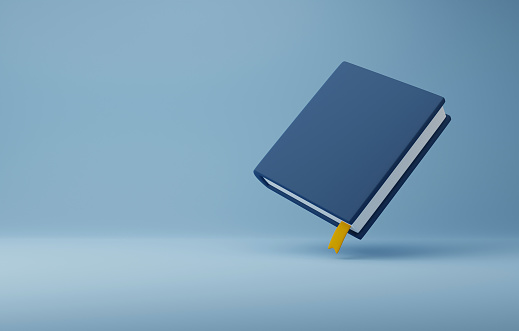 3d book icon floating in the air, online education concept