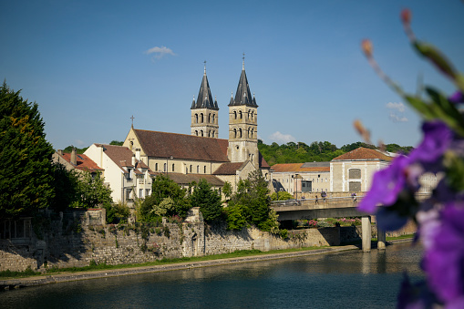 view of the Collegiale Notre Dame church of the city of Melun in Seine et Marne in France