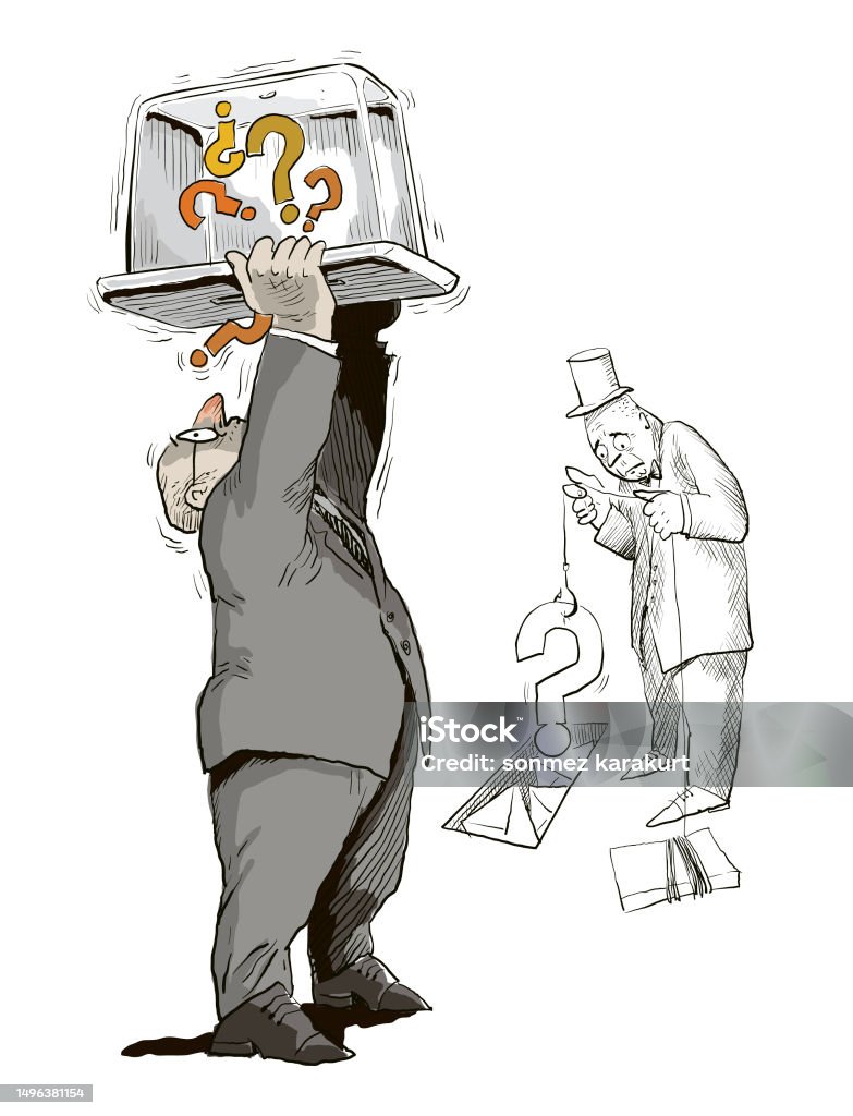 Politician Shaking Ballot Box With Question Marks Inside Stock Politician Shaking Ballot Box With Question Marks Inside Stock