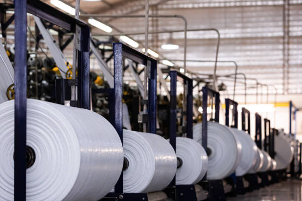 istock Production of polypropylene industrial bags 1496383066