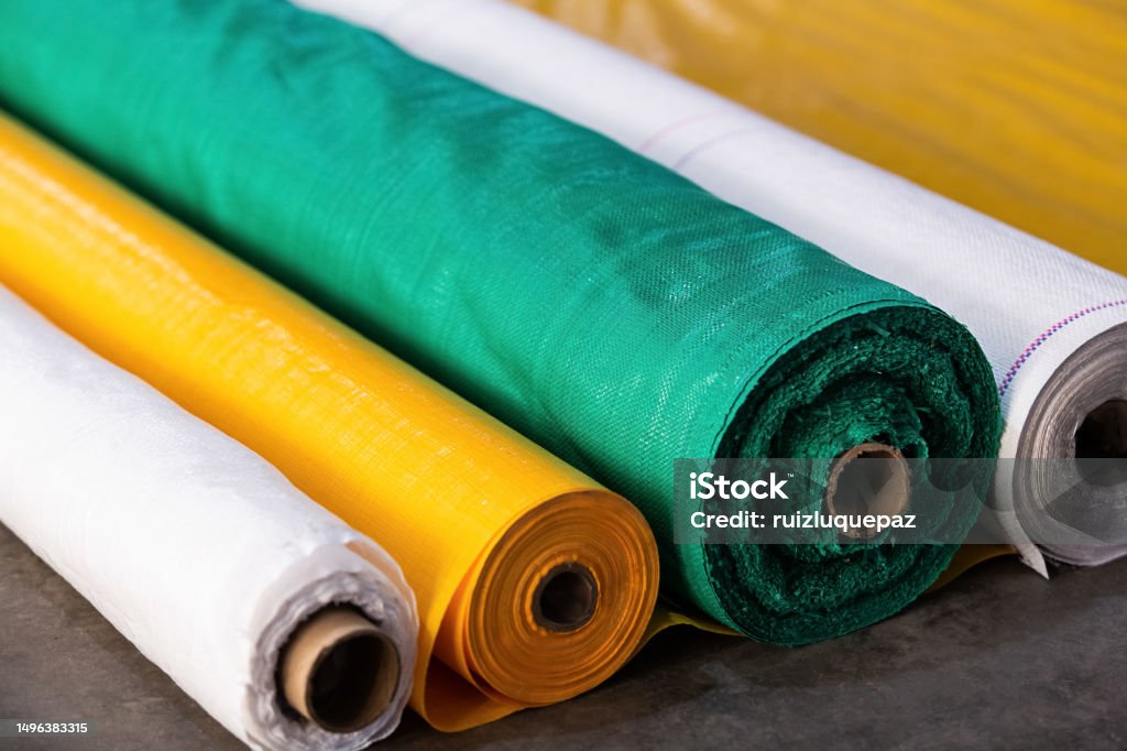 Textiles Examples Plastic Different Polyethylene And Plastic Fabrics Stock Photo - Download Image ...