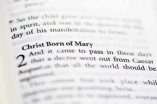 istock Bible open to Luke 2:1, Christ Born of Mary 1496384061