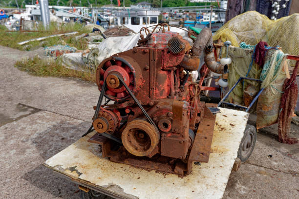 Old fisher boat engine ready to repairing