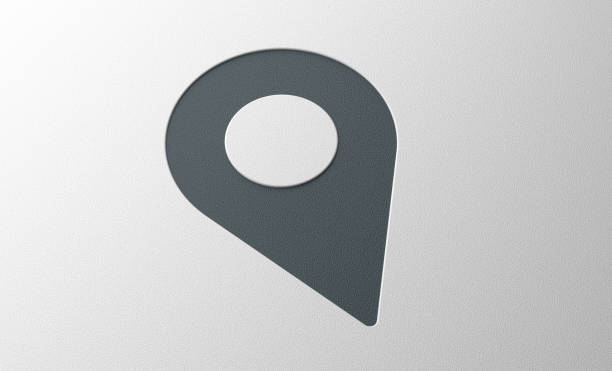 Close-Up Pin icon On Paper. icon concept.