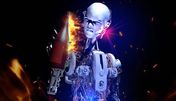 Photo of Artificial Intelligence Vandal Robot