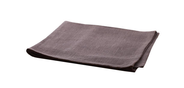 istock Linen napkin front view isolated on white 1496393711