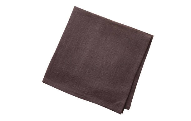 istock Linen napkin top view isolated on white 1496393729