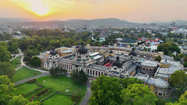 istock 4K aerial drone view Szechenyi Bath. 1496394224