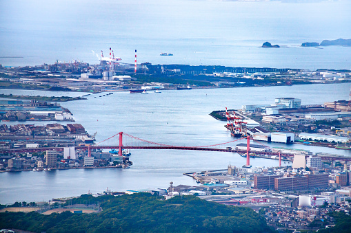 Cityscape of Kitakyushu seen from Mt. Sarakura