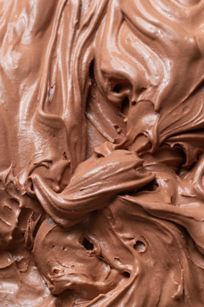 istock Chocolate flavour gelato - full frame detail. 1496400149