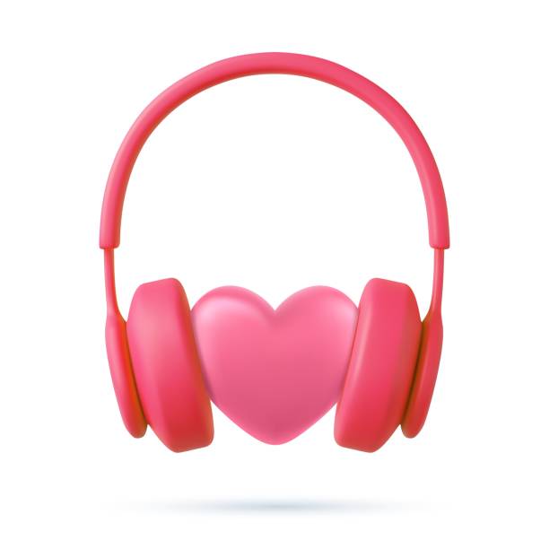 istock 3d pink headphones with heart sign 1496407104