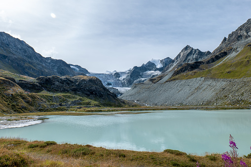 Lake Moiry and glacier, Valais Canton, Switzerland