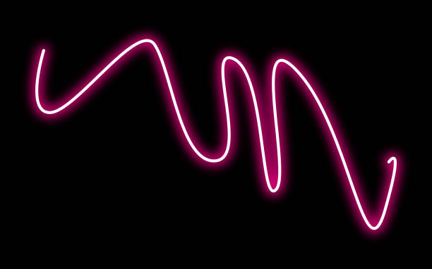 istock Abstract pink neon line isolated on a black background 1496408987
