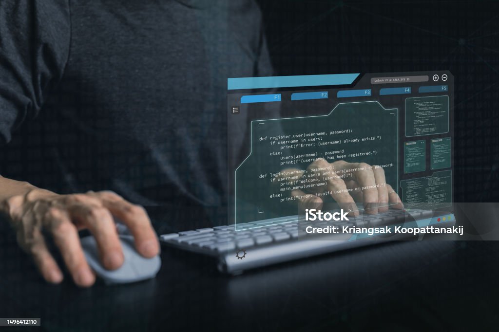 Software Developer Or Programmer Coding Program With Laptop Create ...