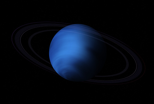 Neptune - is the eighth from the Sun solar system planet. Galaxy, stars and planet Neptune. Planet Neptune in the starry sky of Solar System.High quality image. High resolution image. This image elements furnished by NASA. ______ Url(s): https://photojournal.jpl.nasa.gov/catalog/pia01492