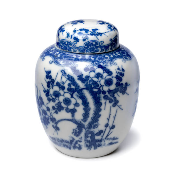 istock Traditional Chinese ginger jar on white background 1496416091