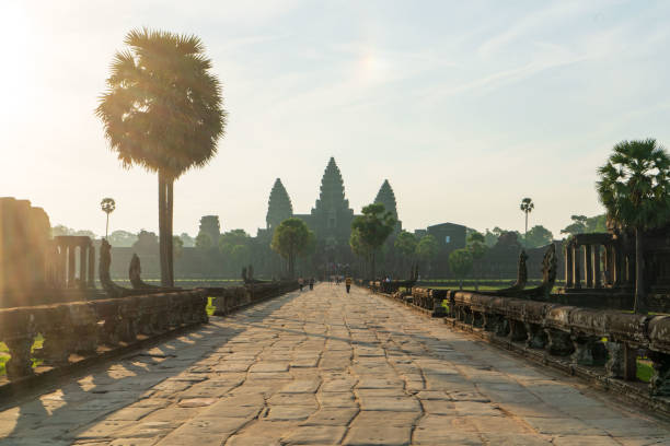 Angkor Wat Cambodia in the early morning stock photo