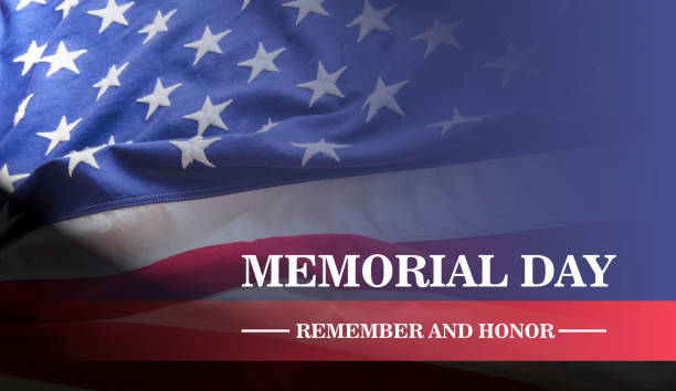 istock Memorial day, remember and honor text on USA flag background. 1496421644