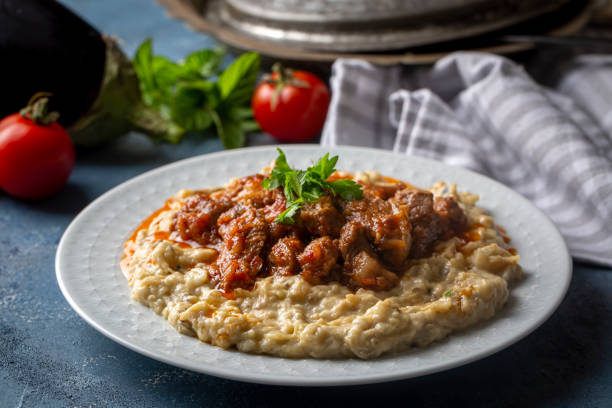istock Turkish Food Hunkar Begendi made with Eggplant and Meat. 1496422470