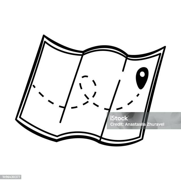 Folded Paper Map Stock Illustration - Download Image Now - Road Map ...