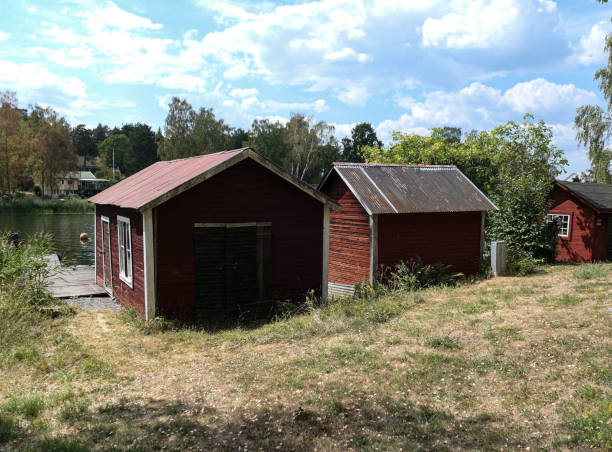 istock Old wooden buildings next to the sea 1496434026