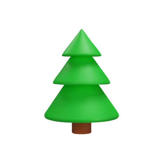 istock 3d illustration of Christmas trees. Holiday elements isolated on background. 1496438826