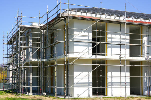 istock Construction of a new residential house according to modern technology using prefabricated panels 1496438877
