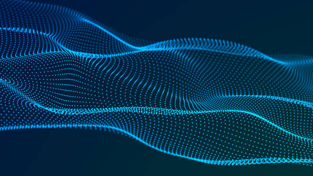 istock Digital wave with meny dots. Abstract backdrop of dynamic wave. Technology or science banner. 3d 1496441373